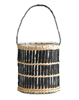 Rattan Laterne H15cm, schwarz