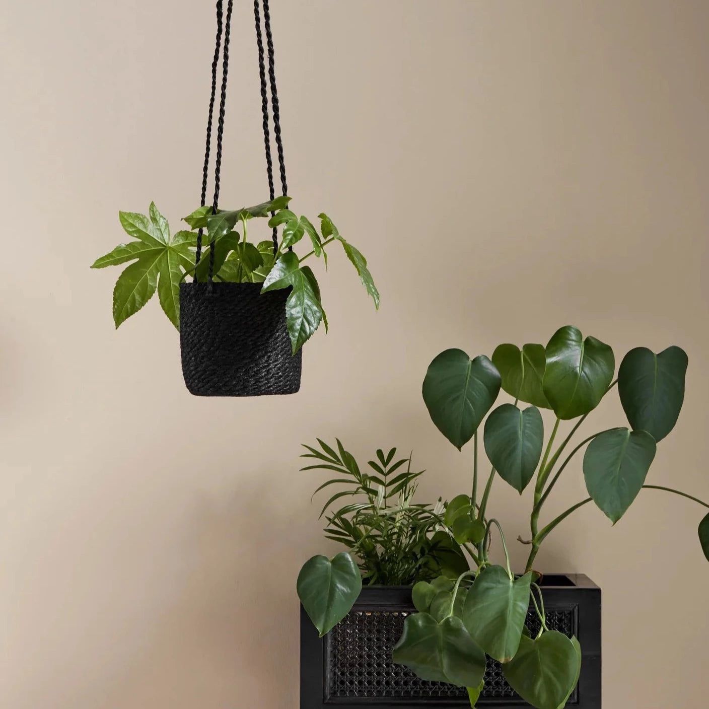 Flowerpot Jute schwarz, ø16cm