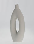 Steingut Vase Oia, grau