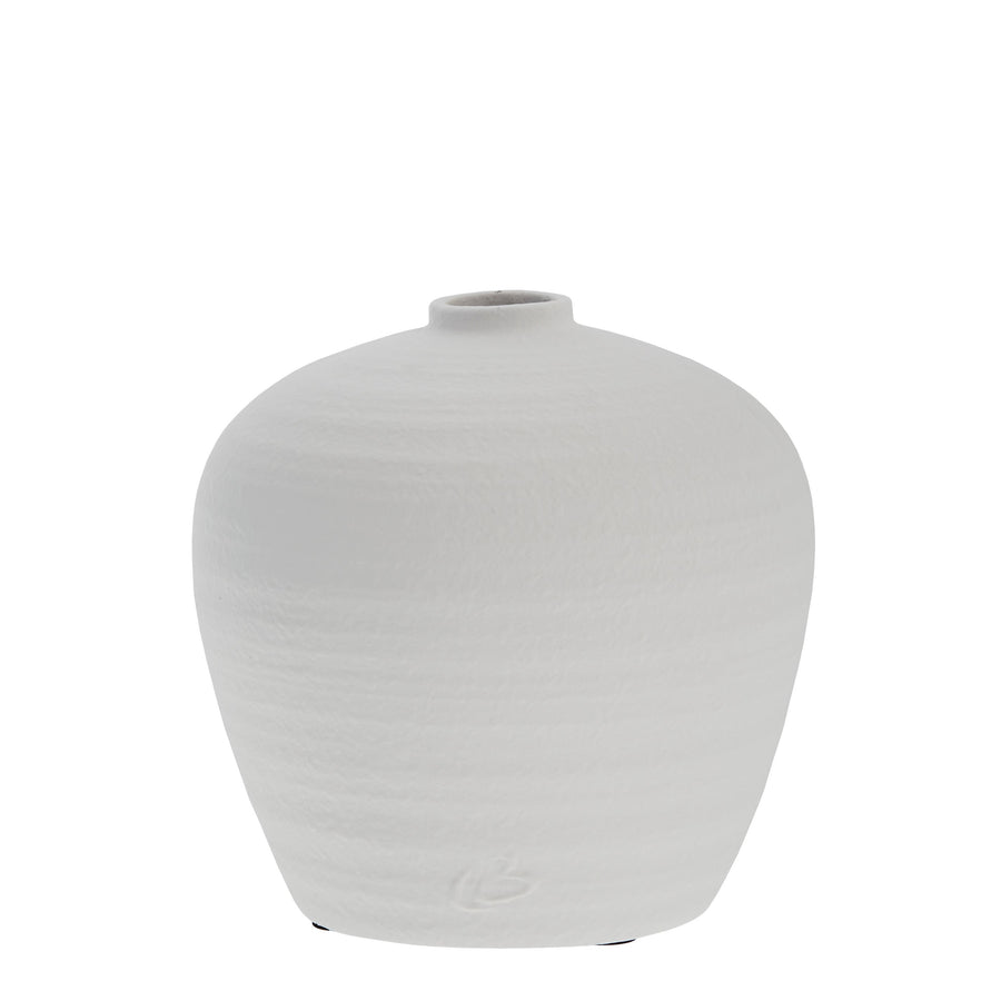 Steingut Vase Catia H20, weiß