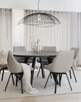 Massivholztisch ø160cm, schwarz