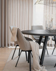 Massivholztisch ø160cm, schwarz