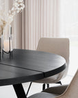Massivholztisch ø160cm, schwarz