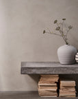 Steingut Vase Catia H20, grau