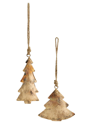 2er Set Baumschmuck, Messing